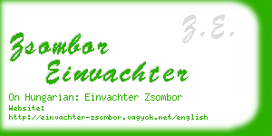 zsombor einvachter business card